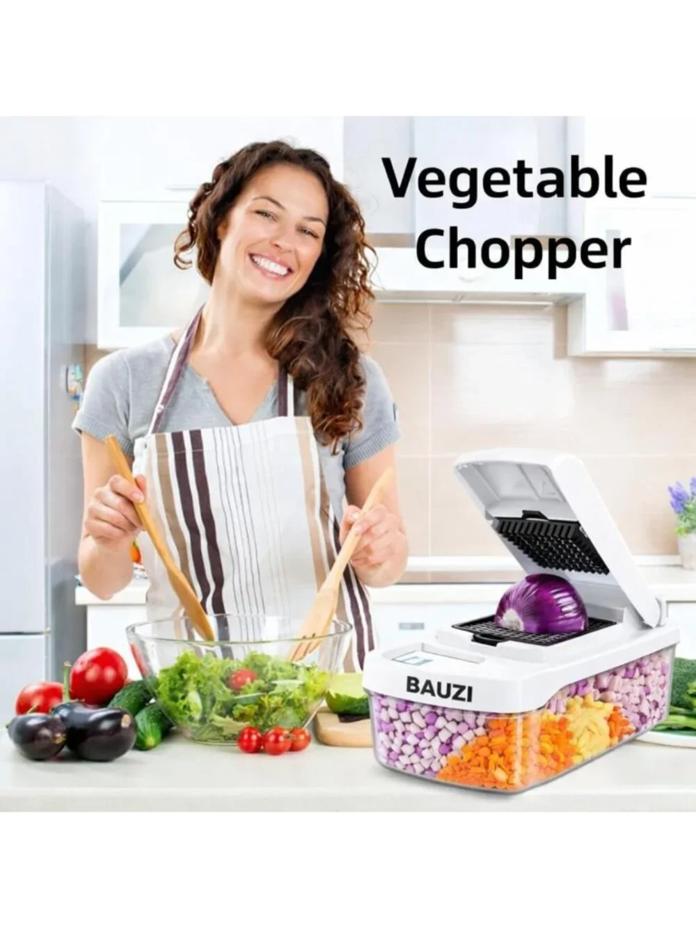 Multifunctional 12-in-1 Vegetable Chopper & Slicer with Container, BPA-Free